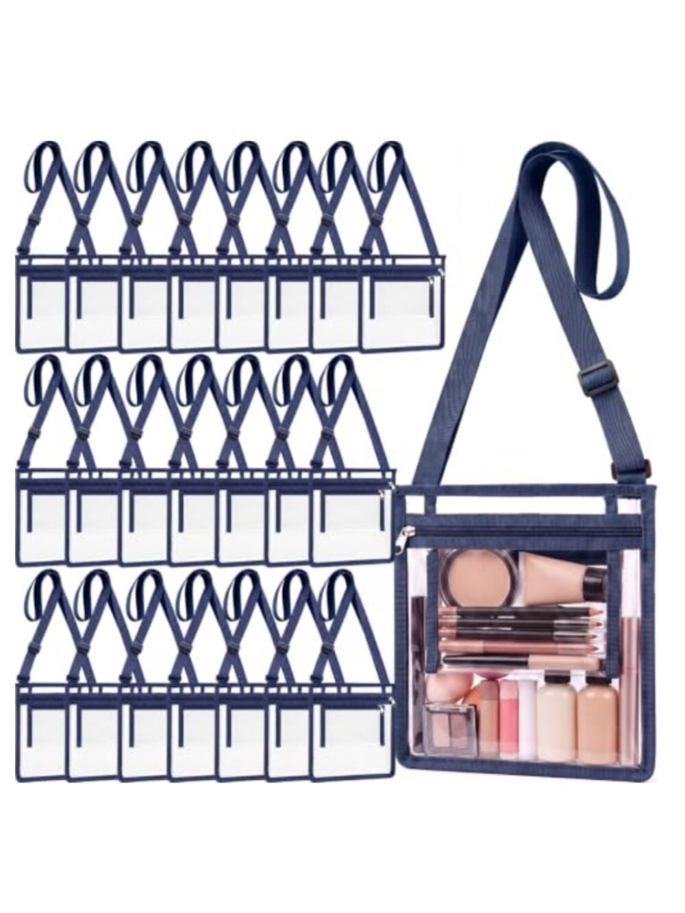 20 Clear Stadium Approved Crossbody Bags Waterproof PVC with Nylon Strap